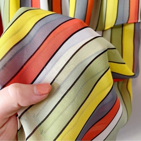 CAbi #5389 Maravilla Carnival Striped Off-the-Shoulder Top Colorful Size Medium - Picture 11 of 14